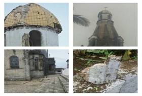 La descarga del rel&aacute;mpago fue tan fuerte que provoc&oacute; que piedras golpearan hasta el quiosco y los puestos de artesan&iacute;as