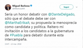 As&iacute; lo manifest&oacute; en su cuenta de Twitter 