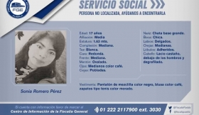 Favor de marcar al Centro de Informaci&oacute;n de la Fiscal&iacute;a General al tel&eacute;fono 01 222 2117900 ext. 3030.